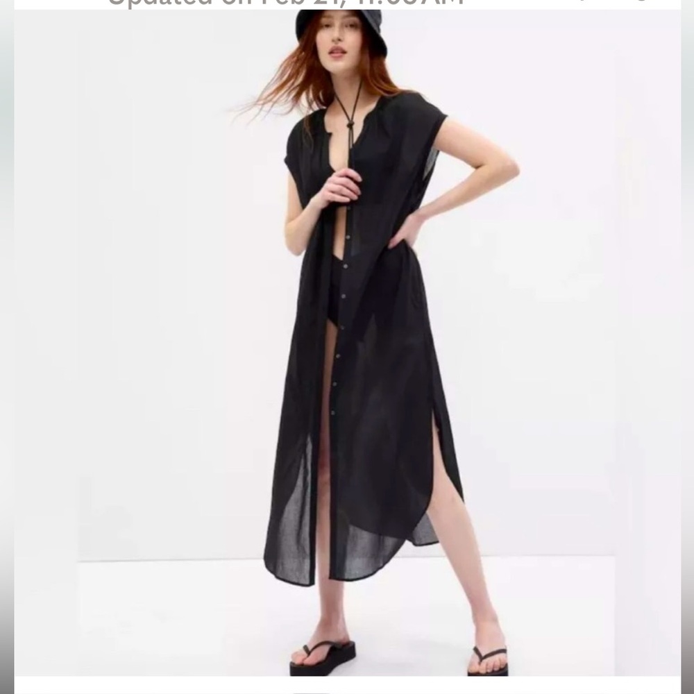 Gap Body Voile Dolman Shirtdress in Black